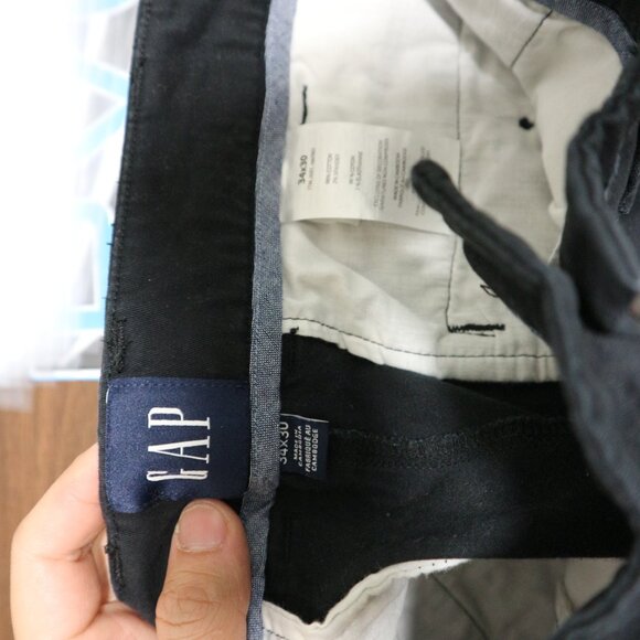 GAP Slim Black Straight Chinos Mens 34x30 - Picture 5 of 5